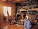 Jim Barna log home, living room